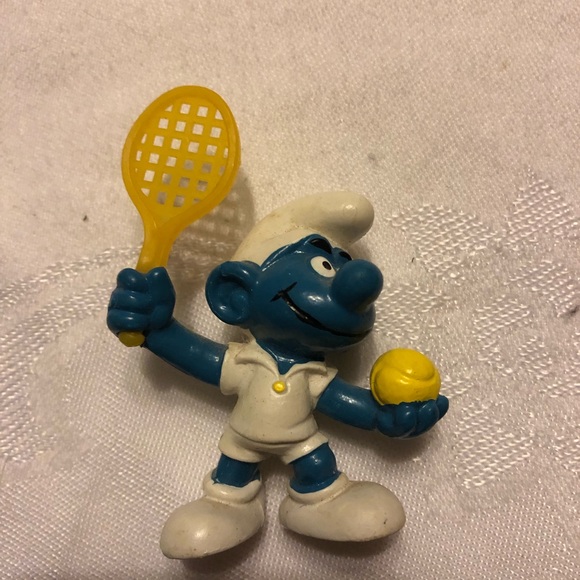 The Smurfs Tennis Serve Smurf Sports 20093 Rare Vintage Display Figure 1977 - Picture 6 of 6